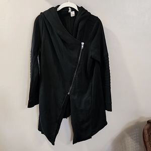 EUC H&M Moto Asymmetrical Hoodie - Black (Medium)